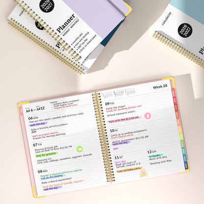 Forvencer Academic Planner 2026-2027, July 2026-June 2027 Weekly & Monthly Hardcover Calendar Planner, 6" X 8", Daily Agenda Book, School Office Notebook College Teacher Student Organizer A5, Black