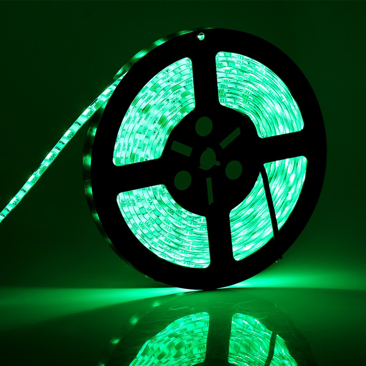 SUPERNIGHT 16.4FT LED Strip Light, Waterproof 12V 60W Green Rope Lights, 300 LEDs 5050 Tape Lights for Bedroom, Kitchen, Mirror, Home Decoration
