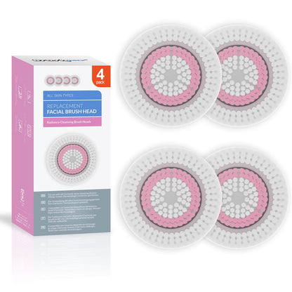 Brushmo Facial Brush Head Replacements Compatible with Clarisonic Mia 1, Mia 2, Mia Fit, Alpha Fit, Smart Profile Uplift and Alpha Fit, Deep Pore Facial 4 Pack (Deep Pore)
