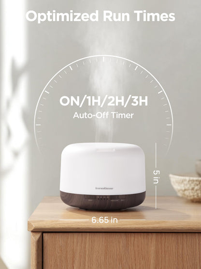 InnoGear Aromatherapy Diffuser & 10 Essential Oils Set, 500ml Essential Oil Diffuser with Remote Control Ultrasonic Cool Mist Scent Humidifier Vaporizer Auto-Off Timer for Room Office Home, Yellow