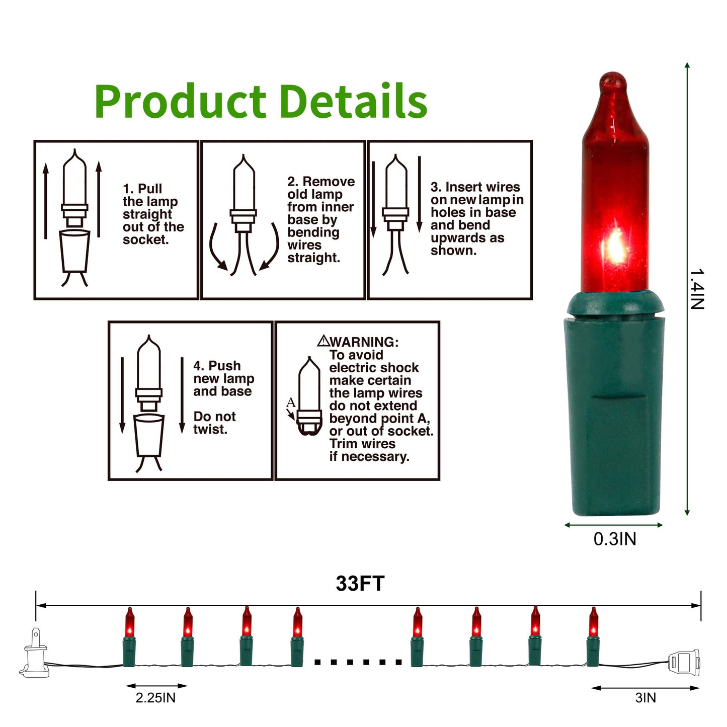 LJLNION Valentines String Lights, 150 Count 33 FT Incandescent Mini Green Wire Christmas Fairy Light, 120V UL Certified Connectable Tree Lights for Patio, Holiday, Party, Outdoor Indoor Decor, Red