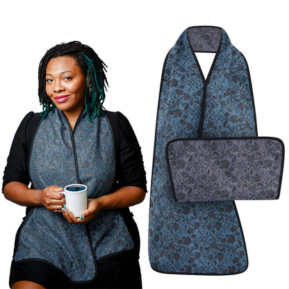 Reversible Adult Bib Scarf - Dignified Alternative to Adult Bibs | Washable and Reusable Clothing Protectors (Hurston)