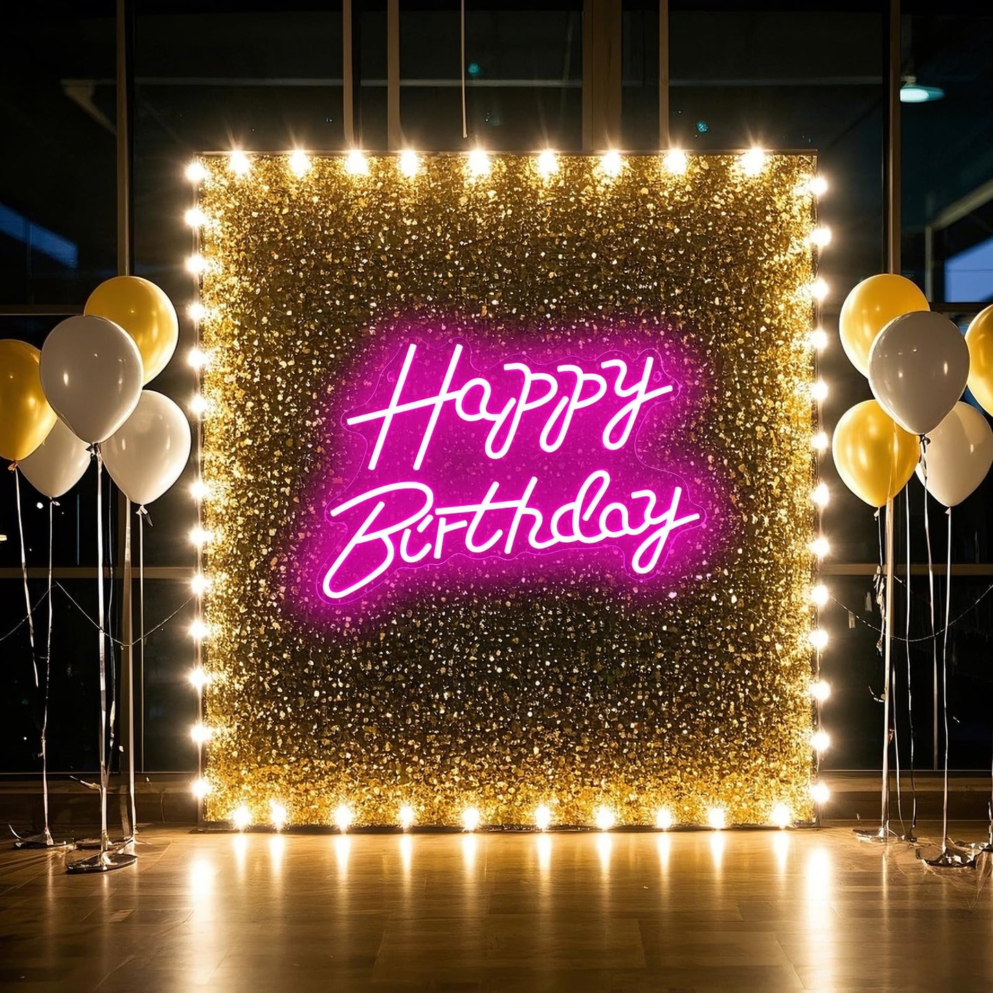 Happy Birthday Neon Signs for Party Decor Dimmable LED Neon Light for Wall Decor Light Up Happy Led Signs for Backdrop Birthday for Any Ages Bday Celebration, Pink