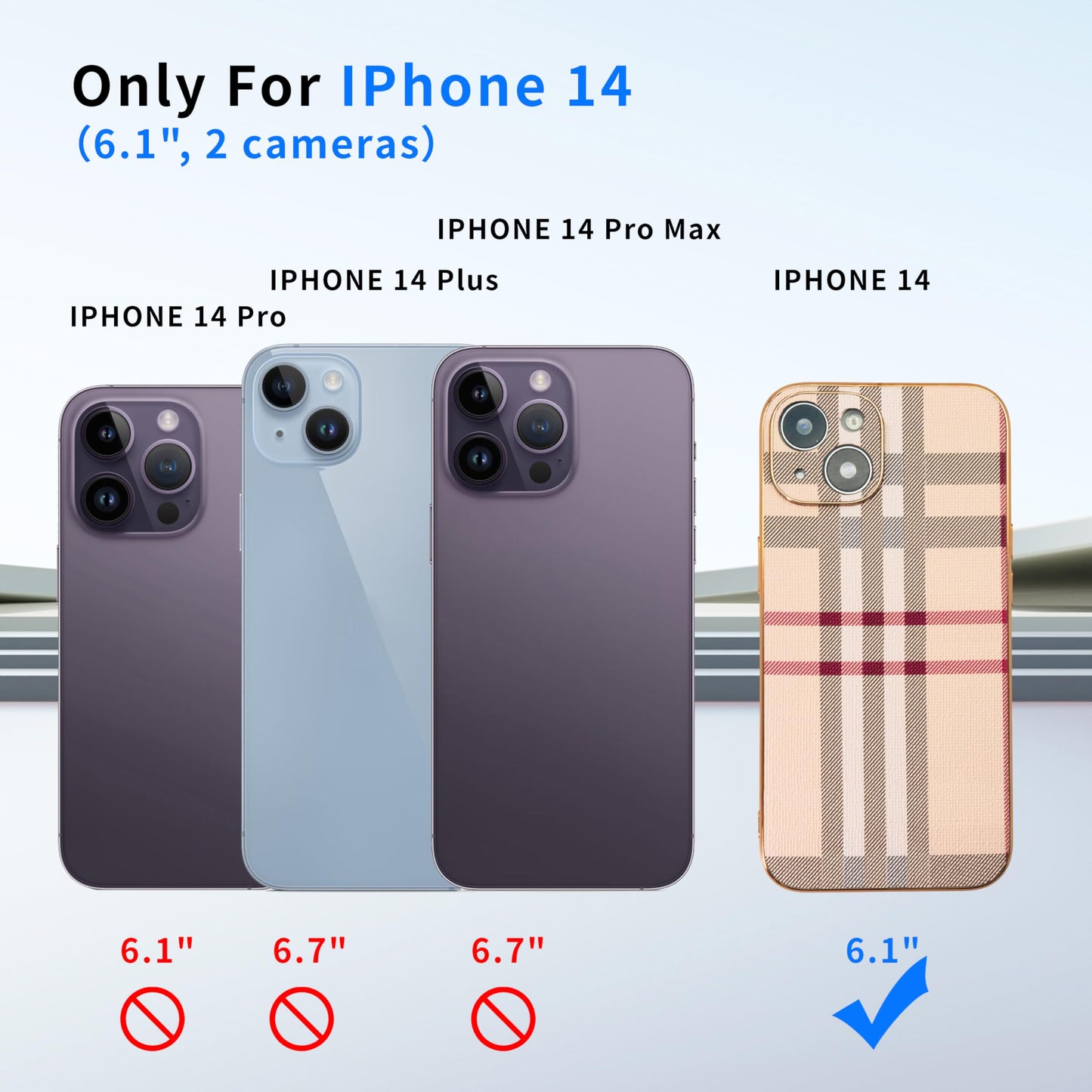 LINXUXIE Phone Case for Apple iPhone 14, Fashion Leather Phone Case, Soft TPU Drop Protection Shockproof Protective Phone Holder Women (iPhone 14)