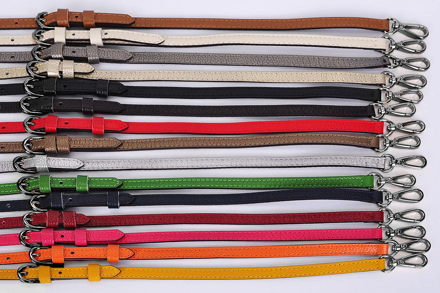 LIVE UP Full Grain Purse Strap Genuine Leather Replacement for Cross Body Bag Handbags(6# Black-Grey Buckles with Tassel)