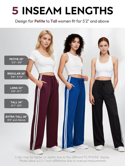 Tapata Women's 34" Inseam Tall Track Pants Loose Straight Leg Jogging Sweatpants Warm-Up Sports Athletic Running, Navy Blue, XXL