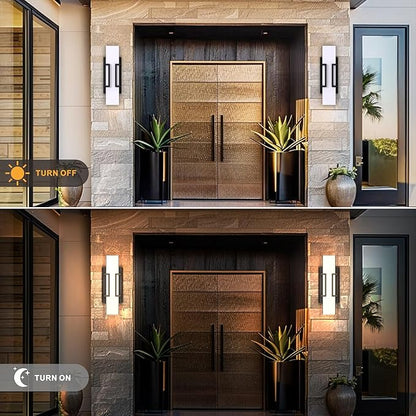 Hyunbae LED Wall Sconce Lights, 16" Modern Outdoor Light Fixture Wall Mount, Waterproof Porch Lamp for Outside, 3000K LED Exterior Lighting with Clear Glass for House Patio Front Porch Garage Entryway