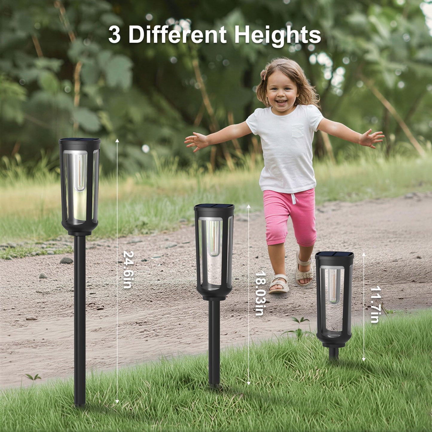 JEJOT Solar Pathway Lights Outdoor Waterproof IP65, 8 Pack Cool White Solar Walkway Lights, Auto On/Off Outdoor Light for Lawn Garden Patio Driveway Decor Landscape Lighting
