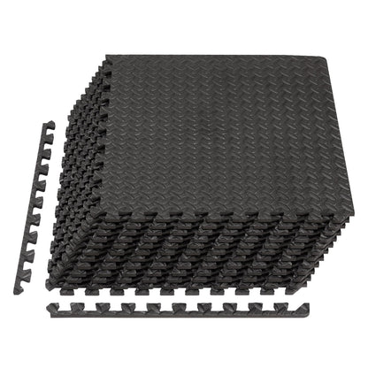 Sweetcrispy Interlocking Foam Floor Tiles, 1/2 Inch Thick Non-Slip Gym Flooring Mats for Home Gym, Garage & Workout Space, 12 Pcs