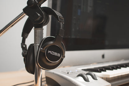 Koss Pro4S Full Size Over-Ear Studio Headphones, Detachable Cord with Dual Choice Entry, Black with Silver Trim