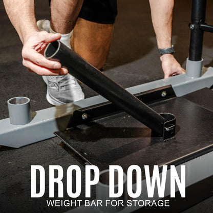 QUICKPLAY Weighted Push/Pull Sled - Heavy Duty Steel Strength & Conditioning Sled - Build Explosive Power, Speed & Agility - Folding, Compact Design - for 50mm Olympic Plates (Full Sled)