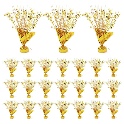 Ohiyoo 24 Pack Gold Metallic Foil Spray Centerpiece Star Table Decoration Burst Table Centerpieces for Birthday New Year Wedding Anniversary Graduation Party Supply (Gold)