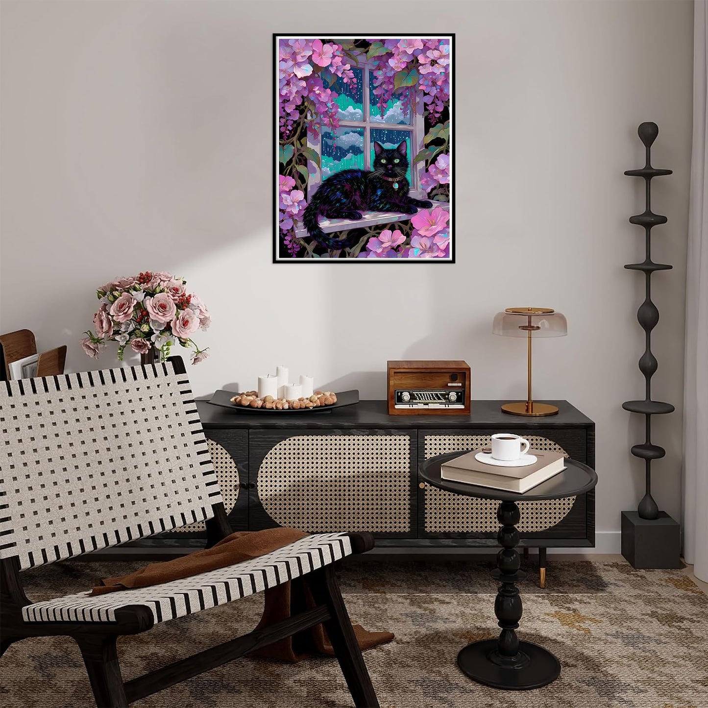 LumiCraft 5D Cat Diamond Art Kits for Adults, Black Cat Diamond Painting Kits for Beginner, DIY Full Drill Diamond Dots Painting Perfect Gem Art for Home Decor 12x16inch