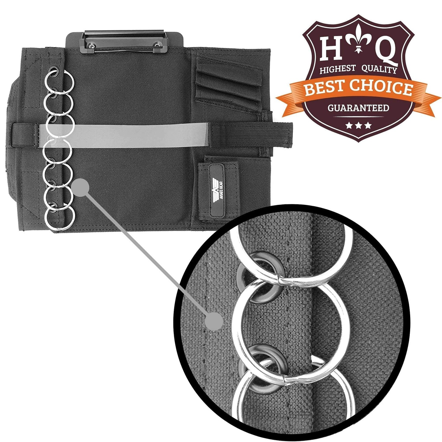 Performore Pilot Kneeboard - Includes Clipboard, Knee Strap & 7 Rings - Organize Approach Plates, Checklists & More - Secure & Convenient Aviation Knee Board for Professionals & Enthusiasts