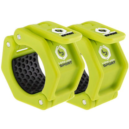 Lock-Jaw Barbell Collars Sport Olympic Barbell Clamps 2 Pcs – Heavy Duty Bar Clamps for 2” & 50mm Olympic Bars – Secure Weight Bar Clamps for Strength Training & Home Gym Accessories – Green