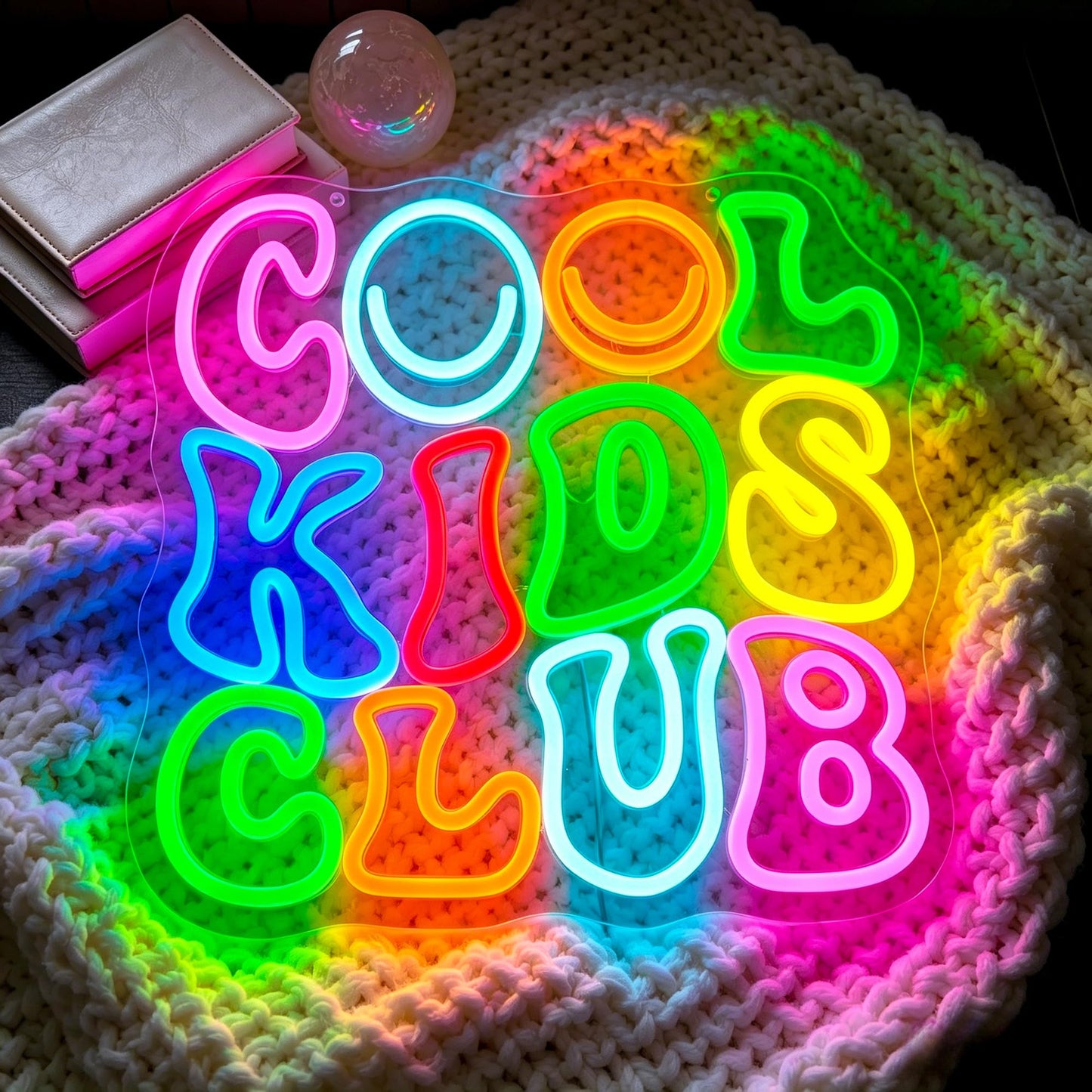 Whfobfe Pink&Green Neon Sign Led Neon Lights Signs for Wall Decor USB Powered Led Signs for Room Decoration-Cool Kids Club