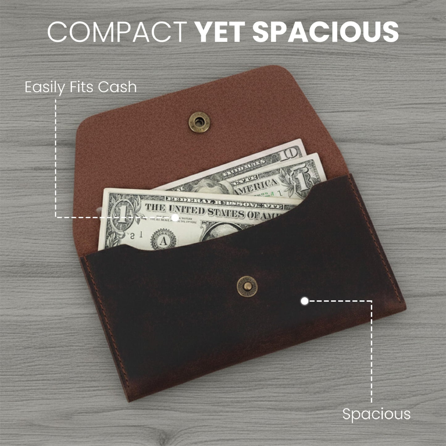 The Antiq Currency Pouch, Genuine Leather Currency Organiser, Travel Wallet for Him and Her, Handmade, Utility Pouch, Leather Money Pouch, Leather Currency Envelope (Brown), currency_pouch_002_Brown