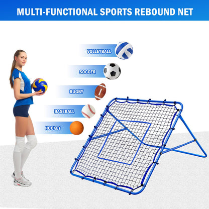 Volleyball Rebounder Net, Soccer Baseball Rebound Pitchback Net, 4x4ft Adjustable Target Practice Nets, Easy Setup Softball Bounce Back Trainer Equipment, Improve Sport Training Skills for Backyard