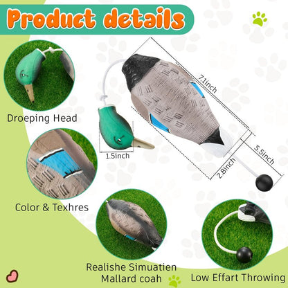 Blueweenly 3 Pcs Canvas Bumper Dummy Bumper Dog Float Toys for Hunting Retriever Training Dog Retriever Outdoor Training Toy Hunting Recognition Trainers(White,Mallard)
