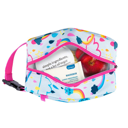 PackIt® Freezable Snack Box, Checked Out, Built with ECOFREEZE Technology, Collapsible, Reusable, Zip Closure with Buckle Handle, Designed For Work Snacks, Fresh Snacks On the Go, Adults, and All Ages