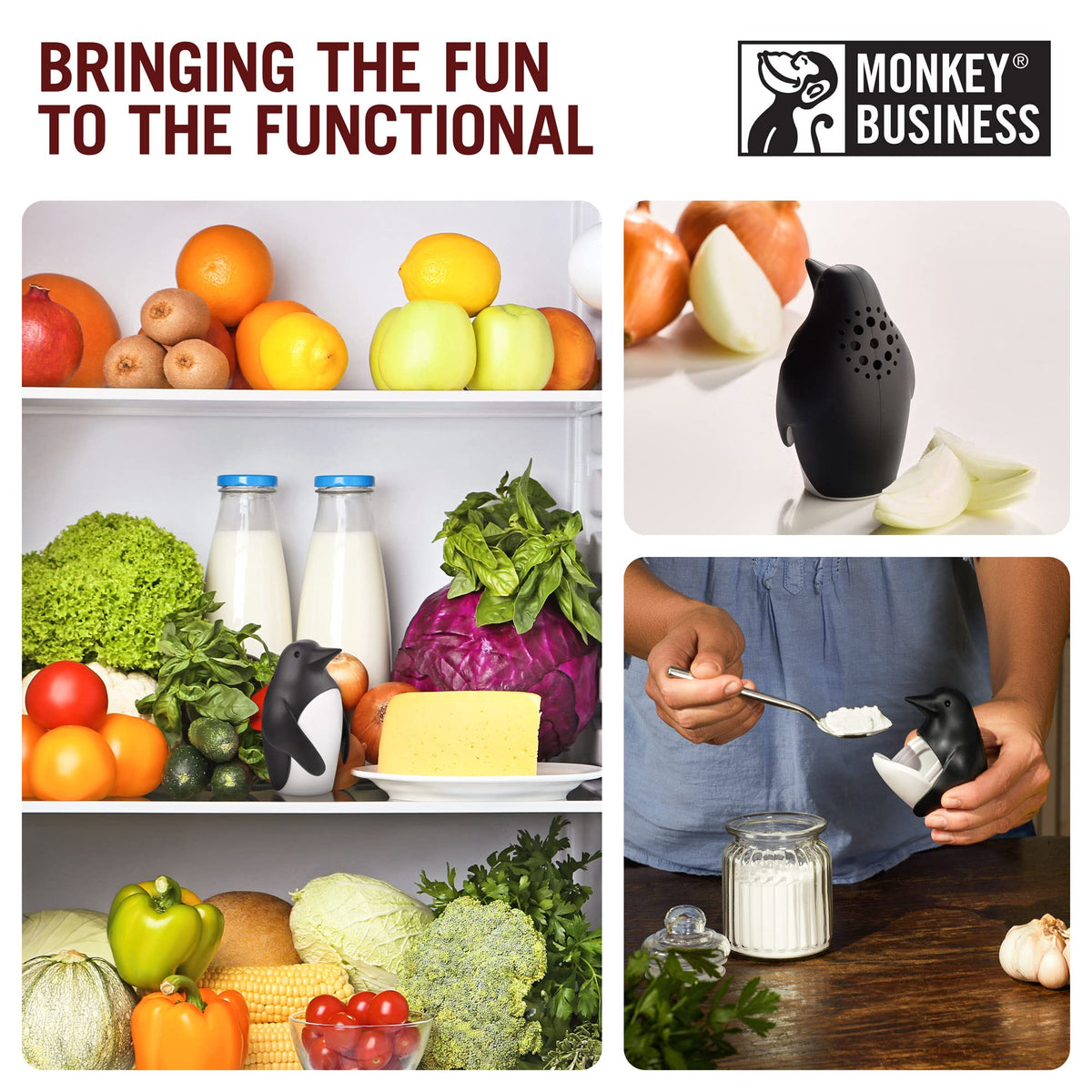 Monkey Business Chill Bill Refrigerator Deodorizer, Baking Soda Container, Baking Soda Fridge, Baking Soda Fridge Deodorizer, Cute Gifts, Kitchen Gadgets