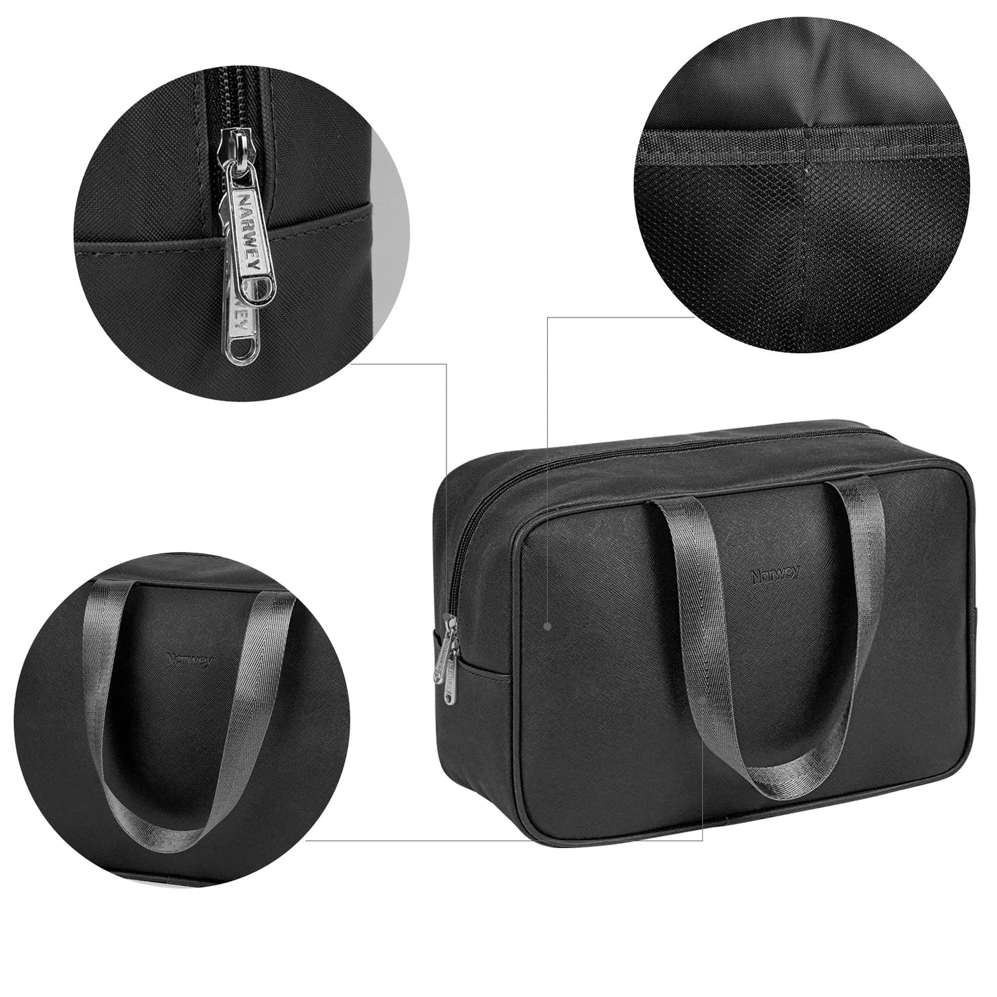 Full Size Toiletry Bag Women Large Cosmetic Bag Travel Makeup Bag Organizer Medicine Bag for Toiletries Essentials Accessories (Large, Black)