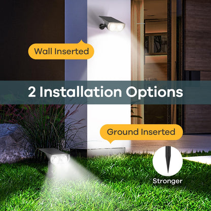 Linkind Solar Lights Outdoor Waterproof IP67, StarRay Dusk-to-Dawn Outdoor Solar Lights, 3 Lighting Modes Solar Spot Lights Outdoor for Garden, Yard, Landscape (Daylight, 2 Pack)