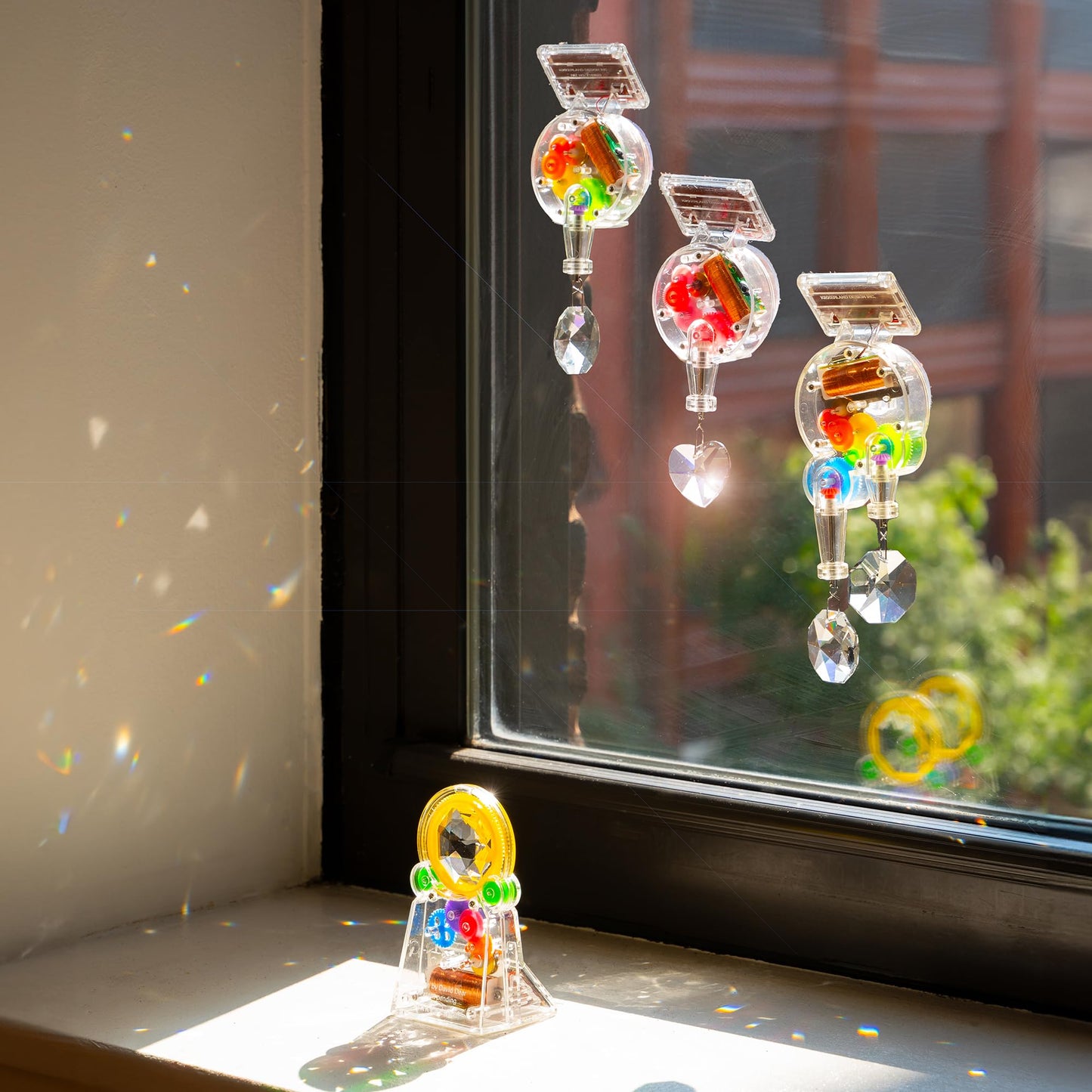 Kikkerland Solar Powered Rainbow Maker – Prism Suncatcher, Fun Home Window Decor – Unique Gift for Christmas & Birthdays – Heart Shaped