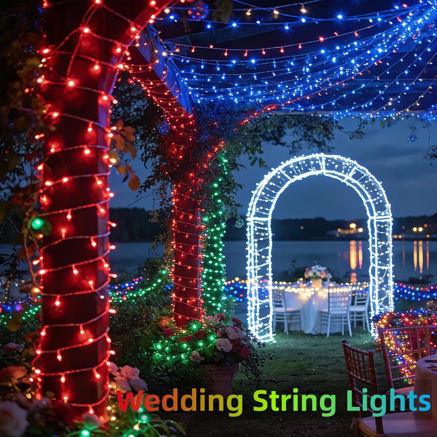 300 LED Red & Green String Lights, 75FT Green Wire Fairy Lights with 12 Modes Dimmable Timer, Spring Decorations for Home, Tree Lights Indoor for Spring Summer Birthday Party Christmas Decorations