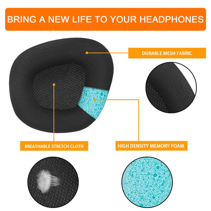 Replacement Ear Pads Cushions for Corsair Void & Corsair Void PRO RGB Wired/Wireless Gaming Headsets with Black Mesh Fabric, Memory Foam - Black