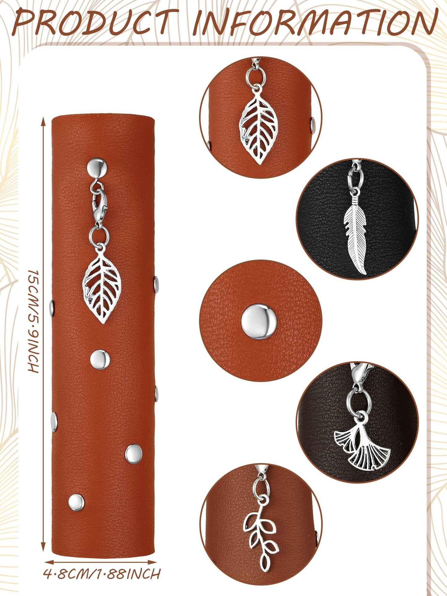 Yinkin 4 Pcs Leather Hair Wrap Motorcycle Ponytail Hair Wrap Ties for Woman PU Ponytail Holder Braided Helmet Bike Accessories (6 Inch, Black, Coffee, Brown, Reddish Brown)