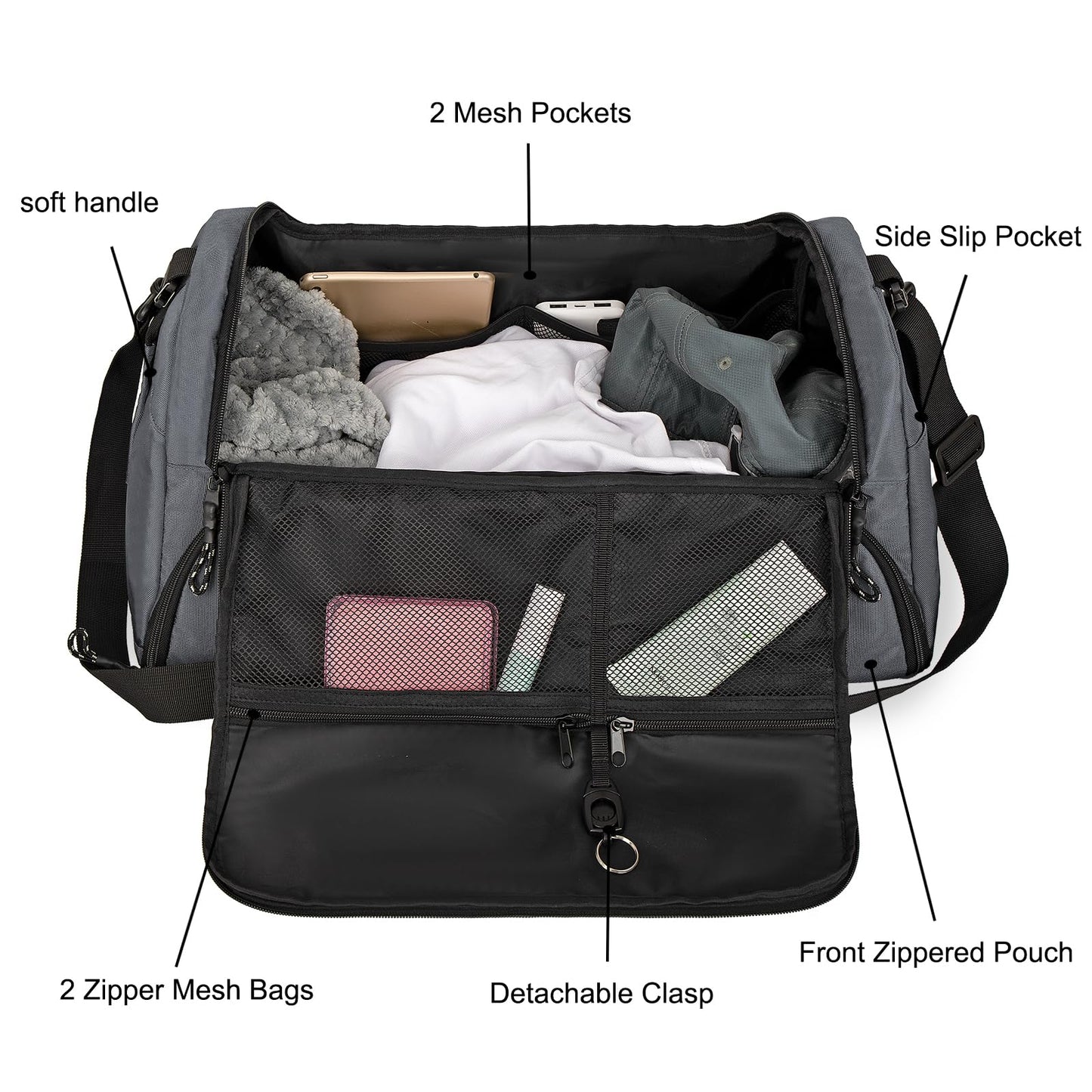 Gym Bag for Men,40L Large 3 in 1 Sports Duffle Bag with Shoes Compartment and Wet Pocket,Travel Backpack Weekender Overnight Bag for Travel, Gym, Sports