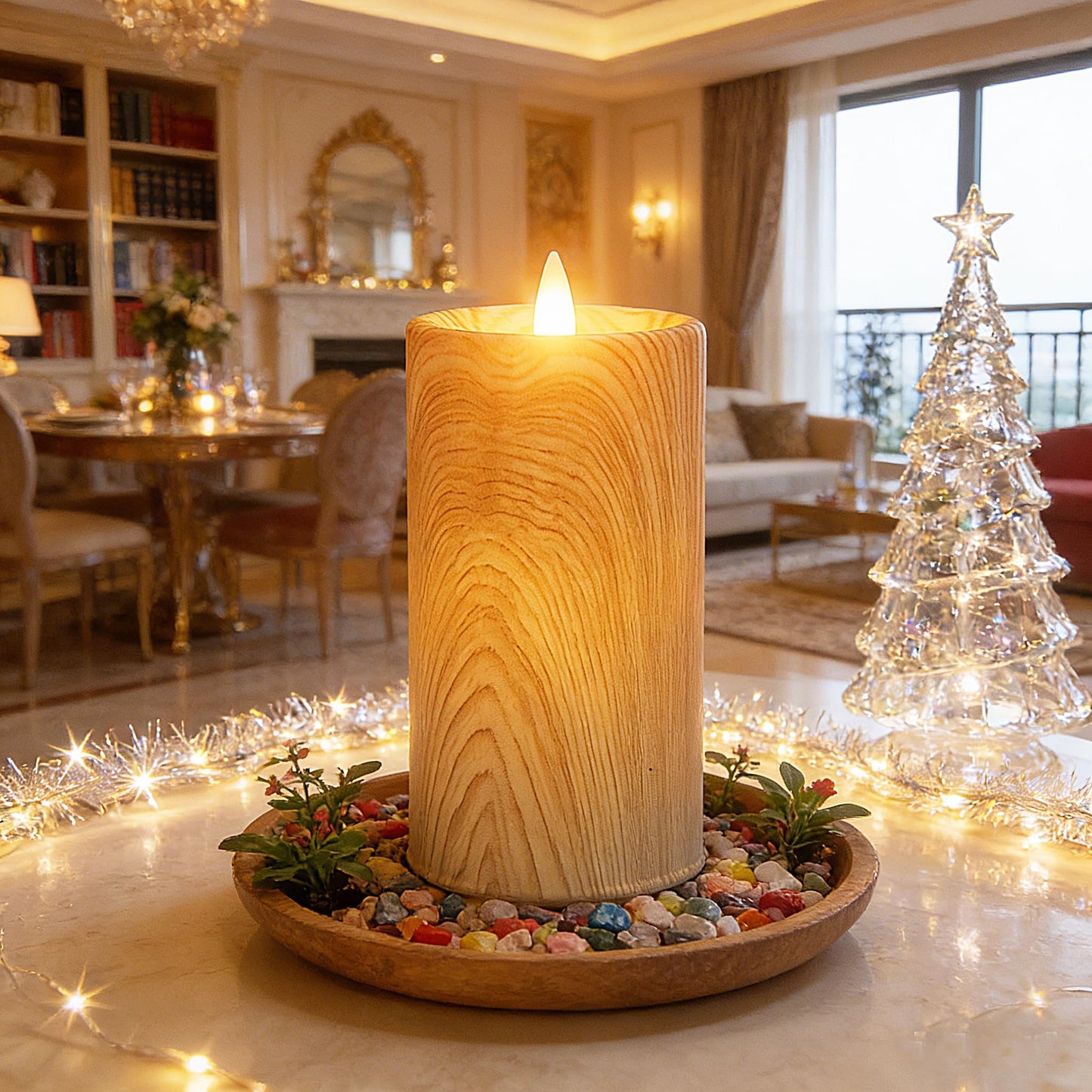 CFDECOR Flameless Candle with Timer,Battery Operated Flickering Led Candles with Remote,Realistic 3D Moving Flame Pillar Candles,Scalloped Edge,Real Wax Candles for Holiday,Home Decor (Brown)
