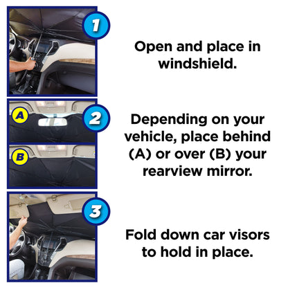 Ontel Brella Shield by Arctic Air, Car Windshield Sun Shade, One-Size (31x57"), As Seen on TV
