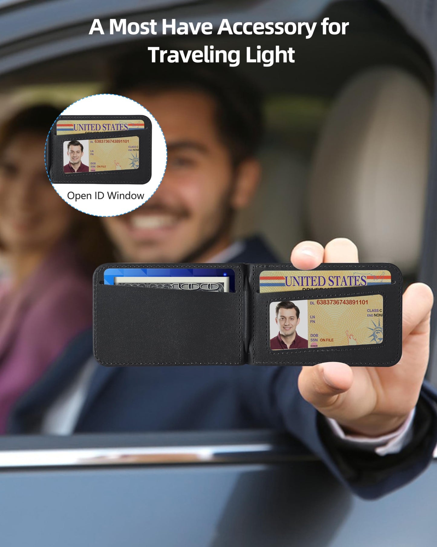 ExtreLife for Magsafe Wallet with Airtag Holder, Magnetic Wallet for iPhone 17/16/15/14/13/12 Series, 9-Card Holder, Open ID Window, Adjustable Stand, RFID Blocking, Black-B