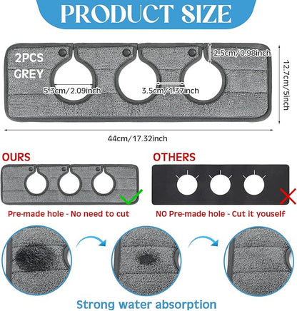 2 Pcs Faucet Mat for Kitchen Sink Splash Guard for Kitchen Sink Faucet Dish