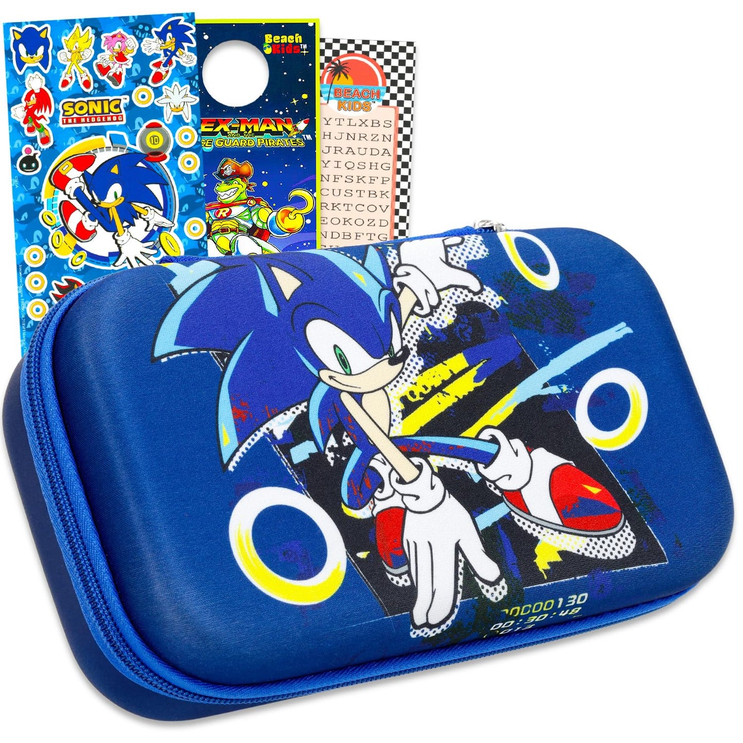 Sonic the Hedgehog Pencil Case for Kids, Boys - Bundle with Pencil Holder, Stickers, Bookmark, More | Sonic School Supplies Set