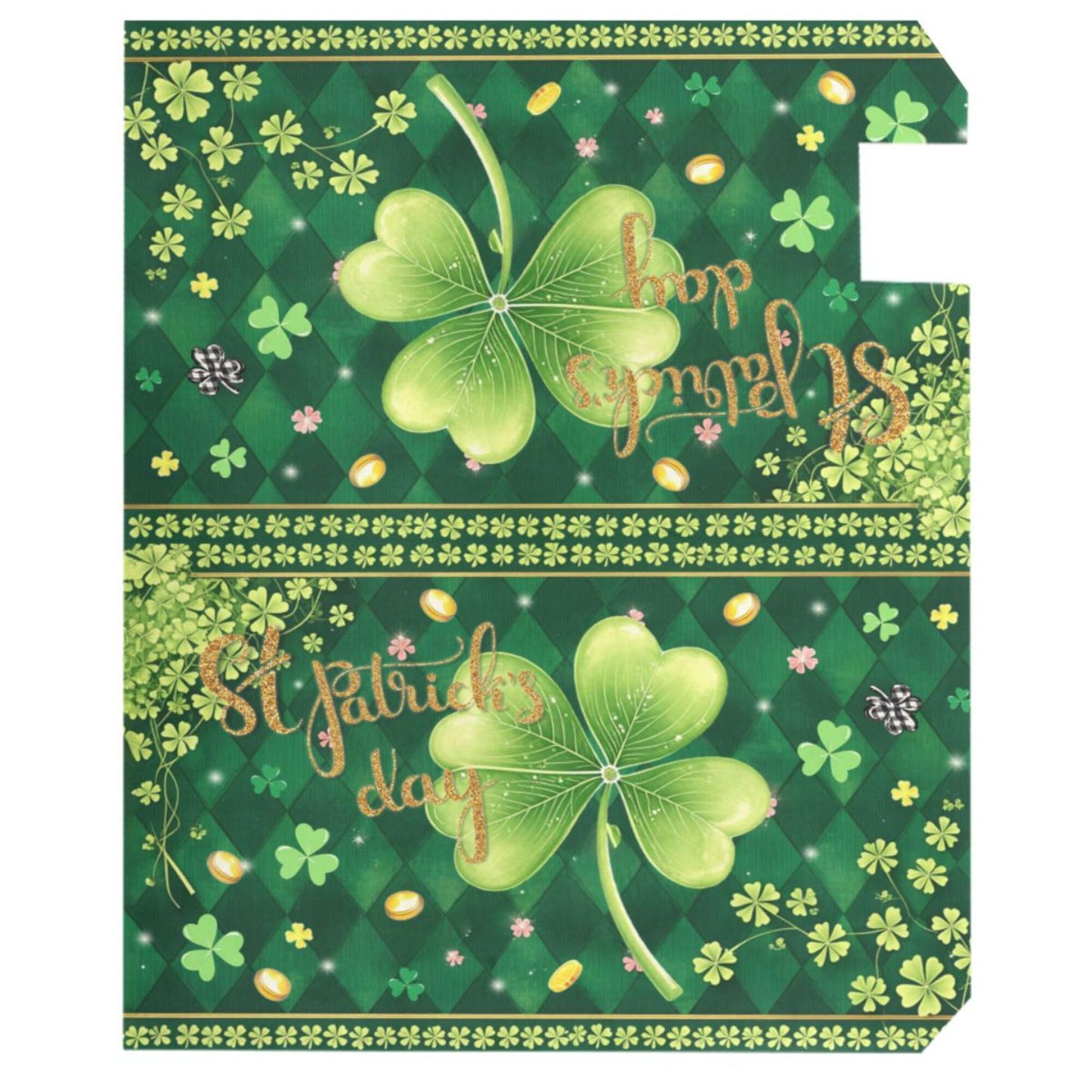 Wamika Happy St Patrick Day Magnetic Mailbox Covers Green Shamrock Clove Golden Coin Mailbox Cover Over Size Full Magnet Garden Yard Porch Mail Boxes Cover Holiday Decorations 25" L x 21" W