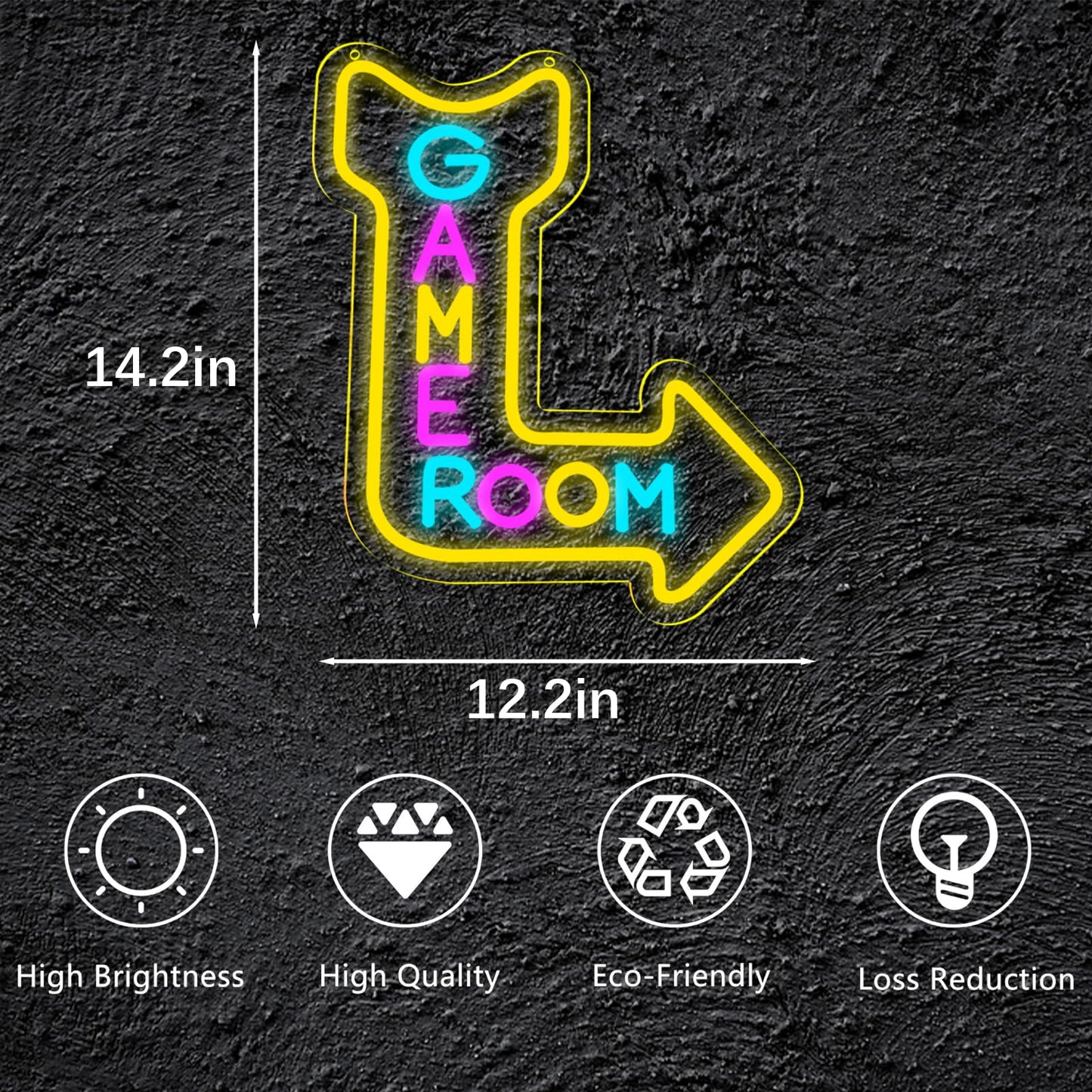 qbanziou Game Room Neon Signs for Wall Decor，Led Neon Light for Man Cave, Gamer Party Decorations Gifts