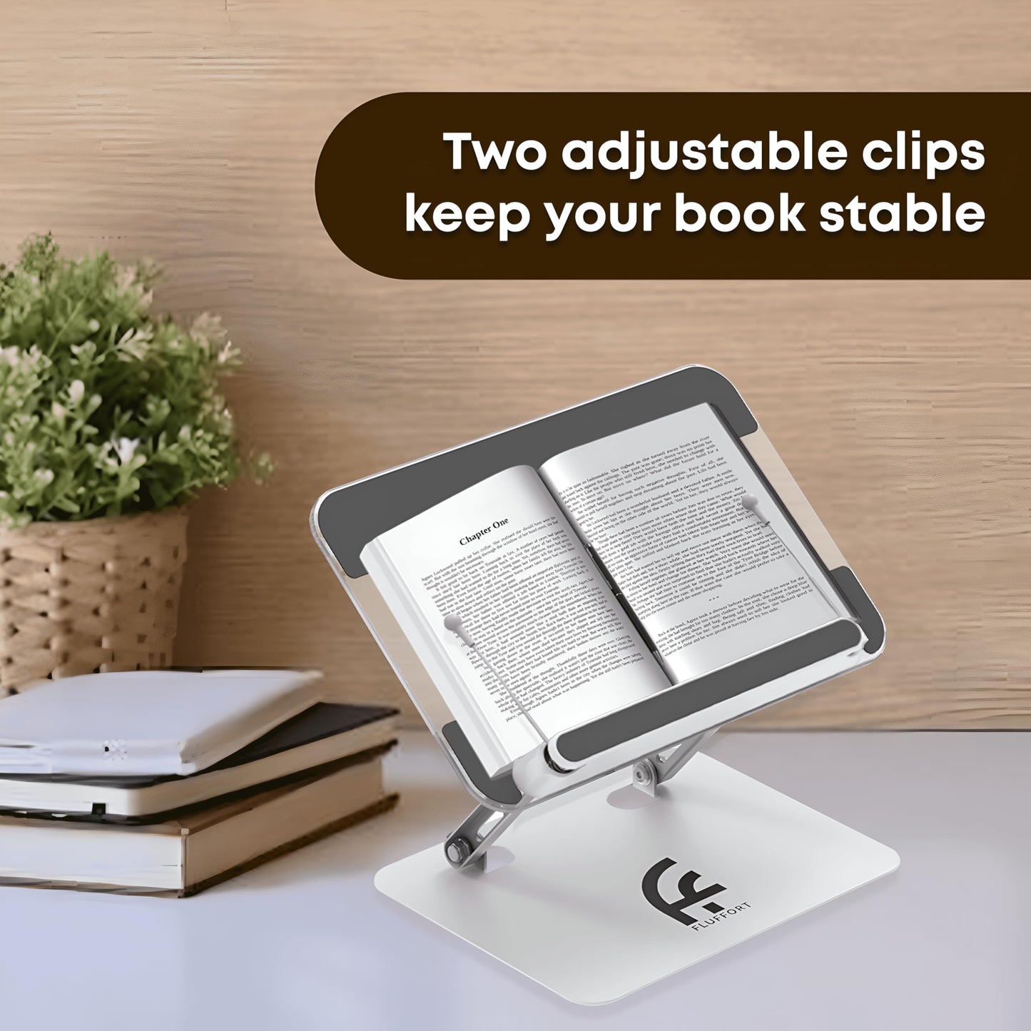 Amazon BESIGN Acrylic Book Stand for Reading, Adjustable Holder with Rotating Base & Page Clips, Foldable Desktop Stand for Textbooks, Cookbooks, Laptops, Tablets, Music Sheets, Recipes