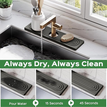 16 Inch Stone Faucet Mat for Kitchen Sink Splash Guard
