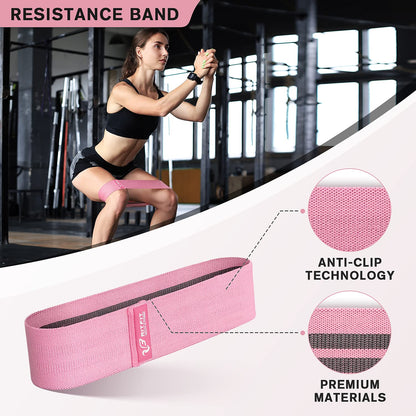 RitFit 7 Pcs Barbell Squat Pad Set, with Resistance Band, 2 Safety Straps, 2 Gym Ankle Straps & Carry Bag, Upgraded Neck & Shoulder Protective Pad Support for Squats, Lunges & Hip Thrust (Pink/Black)