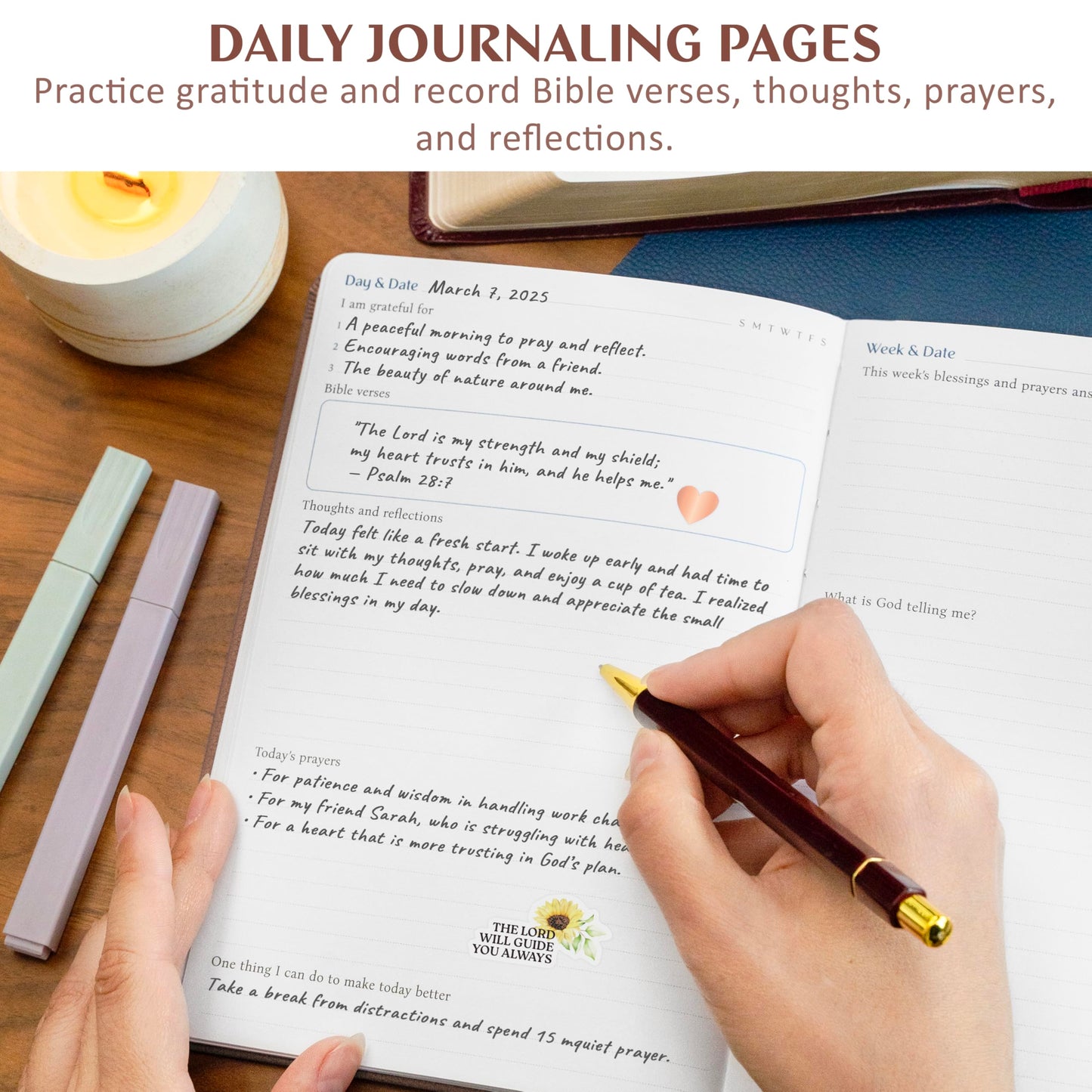 Legend Prayer Journal for Women & Men – Daily Devotional Notebook – Bible Study Supplies & Accessories – Faith Based Gifts – Religious Planner & Spiritual Gods Book, 5.8 x 8.3" (Dark Terracotta)