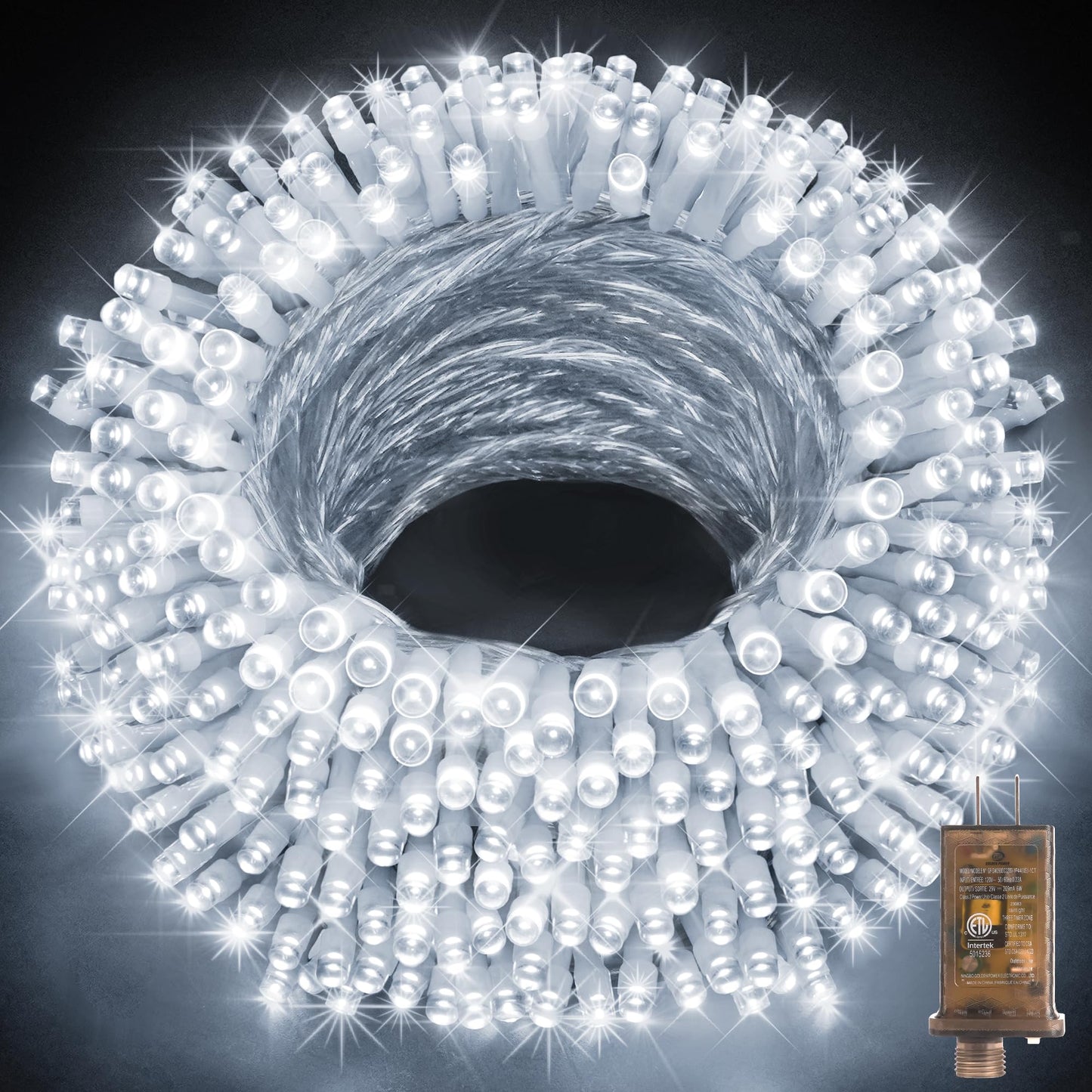 KNONEW 403ft 1000 LED String Lights Outdoor Christmas Lights 8 Modes & Timer Fairy Light Plug in Waterproof LED String Lights for Xmas Yard Tree Wedding Party Holiday Decorations (Cool White)