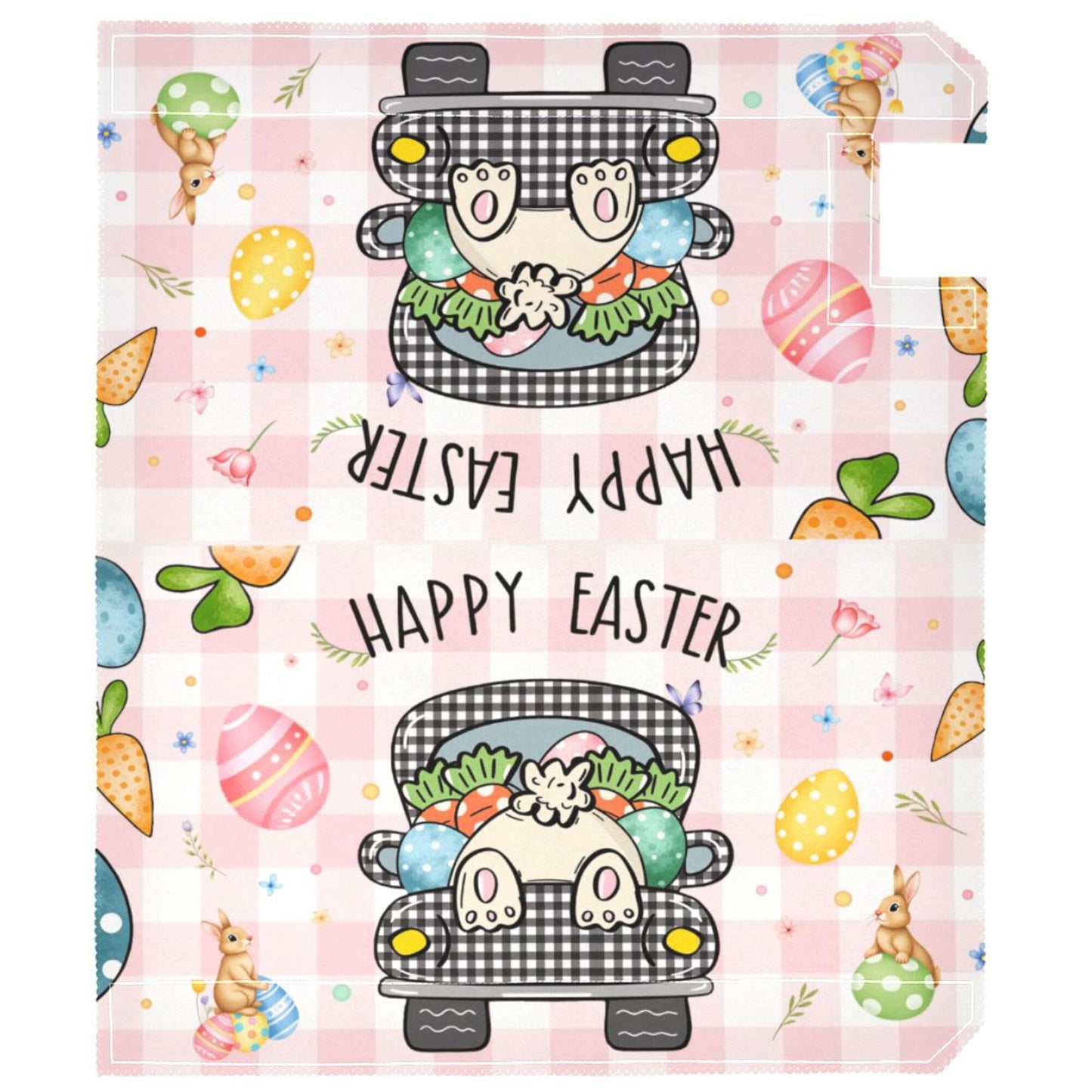 Easter Bunny Black White Buffalo Plaid Mailbox Cover Standard Happy Easter Day Eggs Rabbit Welcome Spring Magnetic Mailbox Covers Garden Yard Porch Mail Boxes Cover Holiday Decorations 21" L x 25" W