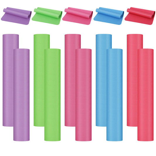 10 Pack Yoga Mats Bulk, 68'' x 24'' x 4mm Thick Yoga Mats for Kids and Adult Gym Mats Bundle Latex Free Exercise Mats with Non Slip Texture for Outdoor Yoga, Pilates or Workout (Multicolor)