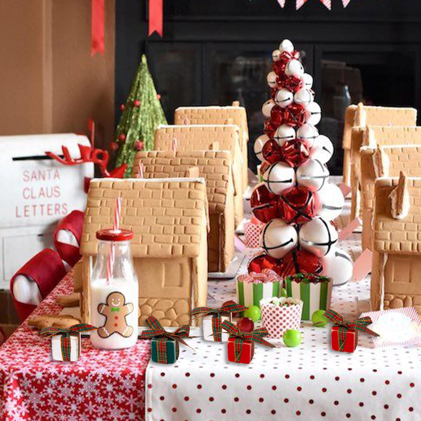 Capiont Christmas Mini Wood Book Stack - Christmas Decorations,Faux, Mantle Decor,Nostalgic Holiday Decorations,Tree Decor, Wood (Wood Christmas Decor)