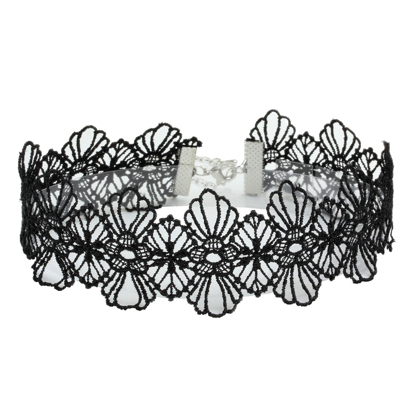 Eigso 8Pcs Gothic Tattoo Lace Choker Necklaces Set for Women Adjustable Black Collar Choker