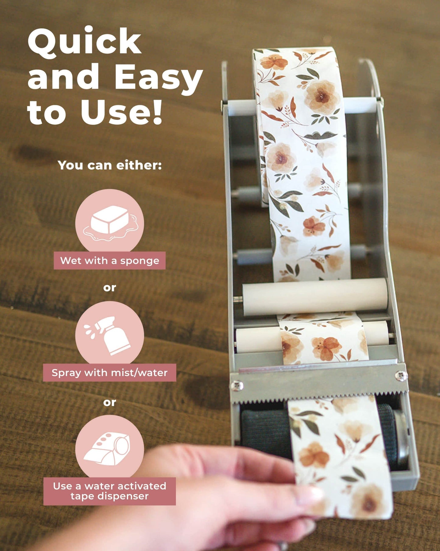 Impack Water Activated Tape - Packing Tapes for Sealing Boxes and Cartons - Gummed Tape for Mail Boxes or Gift Boxes - Biodegradable Paper Shipping Tape for Small Business (Rosy Brown 164ft - 50m)