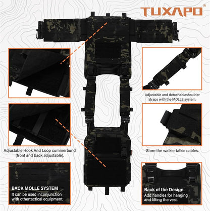 Tactical Molle Vest - Lightweight Modular Design with Quick Release | Adjustable Fit for All Sizes